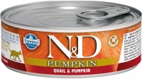 Farmina N&D Cat Pumpkin quail & pumpkin консервы для кошек с тыквой, перепел 80 гр