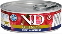 Farmina N&D Cat Quinoa Weight Management консервы для кошек с ягненком и киноа, для контроля веса 80 гр