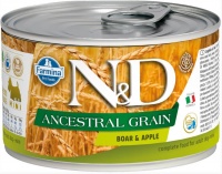 Farmina N&D Dog Ancestral Grain Boar & Apple Mini консервы низкозерновые для собак мелких пород, кабан с яблоком 140 гр