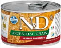 Farmina N&D Dog Ancestral Grain Chicken & Pomegranate Mini консервы низкозерновые для собак мелких пород, курица с гранатом 140 гр
