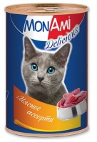 MonAmi консервы для кошек, Мясное ассорти 350 гр