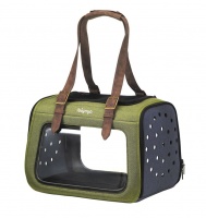 Ibiyaya Portico Mixed-Fabric Pet Transporter сумка-переноска для кошек и собак до 6 кг, прозрачная с зеленым
