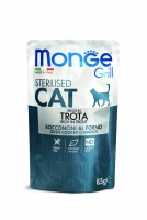 Monge Cat Grill Pouch Sterilized Trota паучи для стерилизованных кошек итальянская форель