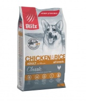 Blitz Dog Classic Adult Chicken & Rice All Breeds сухой корм для взрослых собак, курица с рисом