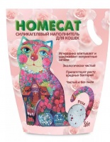 Homecat Силикагелевый наполнитель для кошачьего туалета с ароматом розы