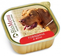 BioMenu Dog Adult Beef in jelly консервы для собак, Говядина в желе