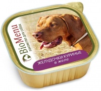 BioMenu Dog Adult Chicken in jelly консервы для собак, Куриные желудочки в желе