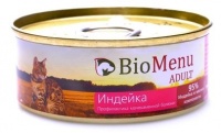 BioMenu Cat Adult Turkey Консервы для кошек 95% - мяса мясной паштет с Индейкой