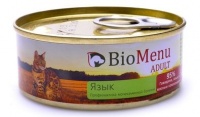 BioMenu Cat Adult Beef Консервы для кошек 95% - мяса мясной паштет с Говядиной и языком