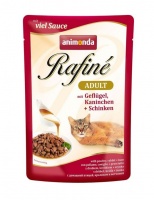 Animonda Rafine Adult Cat - Poultry & Rabbit Plus Ham Паучи для кошек с домашней птицей, кроликом и ветчиной
