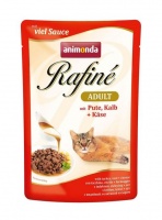 Animonda Rafine Adult Cat - Turkey & Veal Plus Cheese Паучи для кошек с индейкой, телятиной и сыром