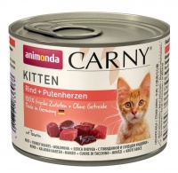 Animonda Carny Kitten - Beef Turkey Hearts Консервы с говядиной и сердцем индейки для котят