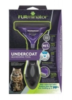 FURminator Cat Undercoat Deshedding Tool M/L Long Hair фурминтаор для больших кошек c длинной шерстью