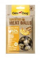 514819 GimDog Superfood Meat Balls chicken with Banana and Sesame мясное лакомство для собак, Мясные шарики из курицы с бананом