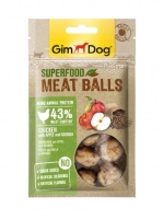 514802 GimDog Superfood Meat Balls chicken with Apple and Quinoa мясное лакомство для собак, Мясные шарики из курицы с яблоком и киноа