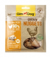 541891 GimDog Chicken Nuggets Grain Free сублимированные лакомства для собак, кусочки отборного филе цыпленка (наггетсы)