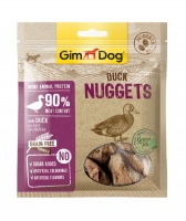 541907 GimDog Duck Nuggets Grain Free сублимированные лакомства для собак, кусочки отборного филе утки (наггетсы)