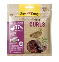 541730 GimDog Duck Curls лакомства для собак, сыровяленые и сублимированные кусочки отборного филе утки (спиральки)