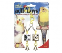 JW Dice Bird Toy Игрушка для птиц Кубики зеркальные с колокольчиками, цвета в ассортименте