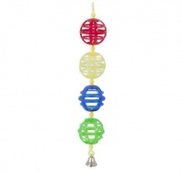 JW Lattice Chain Bird Toy Игрушка для птиц Цепочка из решетчатых шариков с колокольчиком, цвета в ассортименте