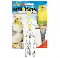 JW Fork, Knife, Spoon Bird Toy Игрушка для птиц Вилка, ножик, ложка на колокольчике, цвета в ассортименте