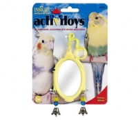 JW Fancy Mirror Bird Toy Игрушка для птиц Овальное зеркало с колокольчиками, цвета в ассортименте