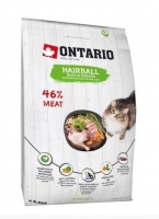 Ontario Cat Adult Hairball Duck Chicken корм для вывода шерсти у кошек с уткой и курицей