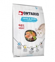 Ontario Cat Adult Hair Skin Salmon корм для здоровья кожи и шерсти кошек с лососем