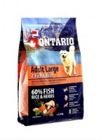 Ontario Dog Adult Large 7 Fish Rice низкозерновой корм для собак крупных пород с 7 видами рыбы и рисом
