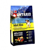 Ontario Dog Adult Mini 7 Fish Rice низкозерновой корм для собак мелких пород с 7 видами рыбы и рисом