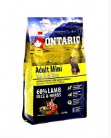 Ontario Dog Adult Mini Lamb Rice низкозерновой корм для собак мелких пород с ягненком и рисом
