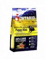 Ontario Dog Puppy Mini Lamb Rice низкозерновой корм для щенков мелких пород с ягненком и рисом