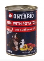 Ontario Dog Adult Beef Potatos Safflower Oil консервы для собак, говядина и картофель