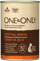 One & Only Turkey,  влажный корм для собак, индейка в желе 