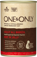 One & Only Beef,  влажный корм для собак, говядина в желе  