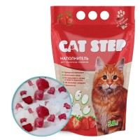 Cat Step силикагелевый наполнитель для кошачьих туалетов с ароматом клубники 1,67 кг (3,8 л)