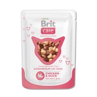 Брит Care Паучи для кошек Chicken&Duck Курица и утка, упаковка 80 гр х 24 шт