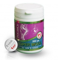 Polidex Super Wool Полидекс Супер Вул плюс улучшает состояние шерсти, кожи, когтей для кошек 200 таб