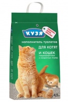 Наполнитель Кузя впитывающий для котят Упаковка 4,5л х 4 шт