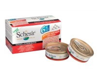 С103 Schesir Шезир консервы для кошек, Тунец/креветки (Упаковка 50 гр х 6 шт)