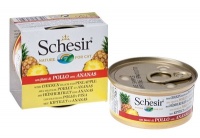 С351 Schesir Шезир консервы для кошек, Цыпленок/ананас 75 гр