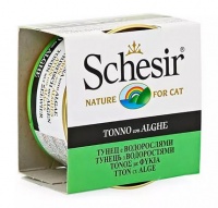 С142 Schesir Шезир консервы для кошек, Тунец/морские водоросли 85 гр