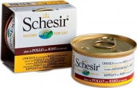 С178 Schesir Шезир консервы для кошек, Цыпленок/рис 85 гр