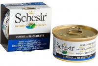С139 Schesir Шезир консервы для кошек, Тунец/мальки 85 гр