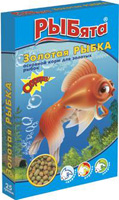 РЫБята `Золотая Рыбка` гранулы  25 г основной корм для золотых рыбок коробка + сюрприз (10шт/1уп)
