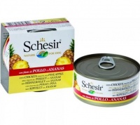 С371 Schesir Шезир консервы для собак, Цыпленок /ананас 150 гр