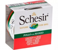 С682 Schesir Шезир консервы для собак, Филе Цыпленка/говядина 150 гр