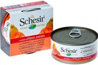 С370 Schesir Шезир консервы для собак, Цыпленок/папайя 150 гр