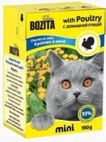 Bozita Mini Feline Taste Jelly Poultry Tetra Pak консервы для кошек кусочки в желе с домашней птицей 190 гр