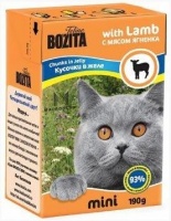 Bozita Mini Feline Taste Jelly Lamb Tetra Pak консервы для кошек кусочки в желе с ягненком 190 гр